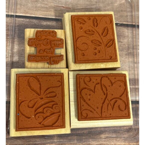 Stampin Up! Happy Occasions Wood Mounted Rubber Stamp Set Heart happy thoughts - Picture 4 of 4